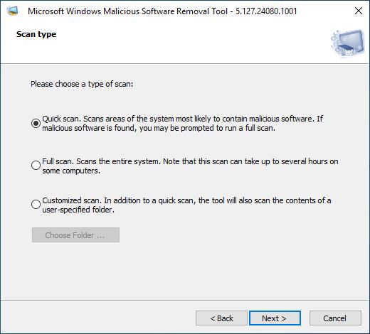 Microsoft Malicious Software Removal Tool